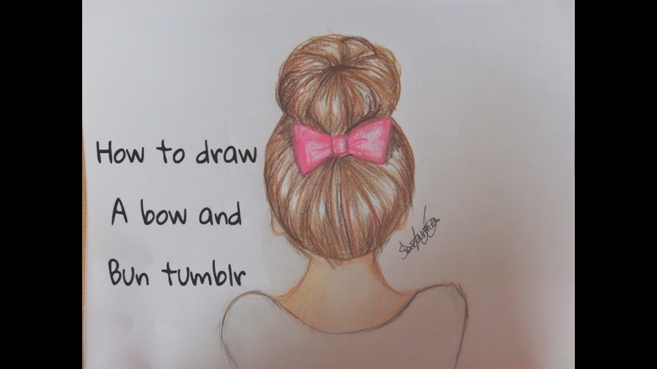 How To Draw A Bow Bun Tumblr Hair