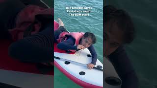 Friends be like let me take a video of u #kayak #cramps #sea