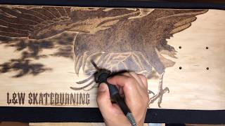 SKATEBOARD BURNING【YAO YU（八咫烏）】-pyrography art-