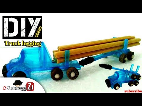  Miniatur  truk  trailer logging kayu dari korek gas YouTube