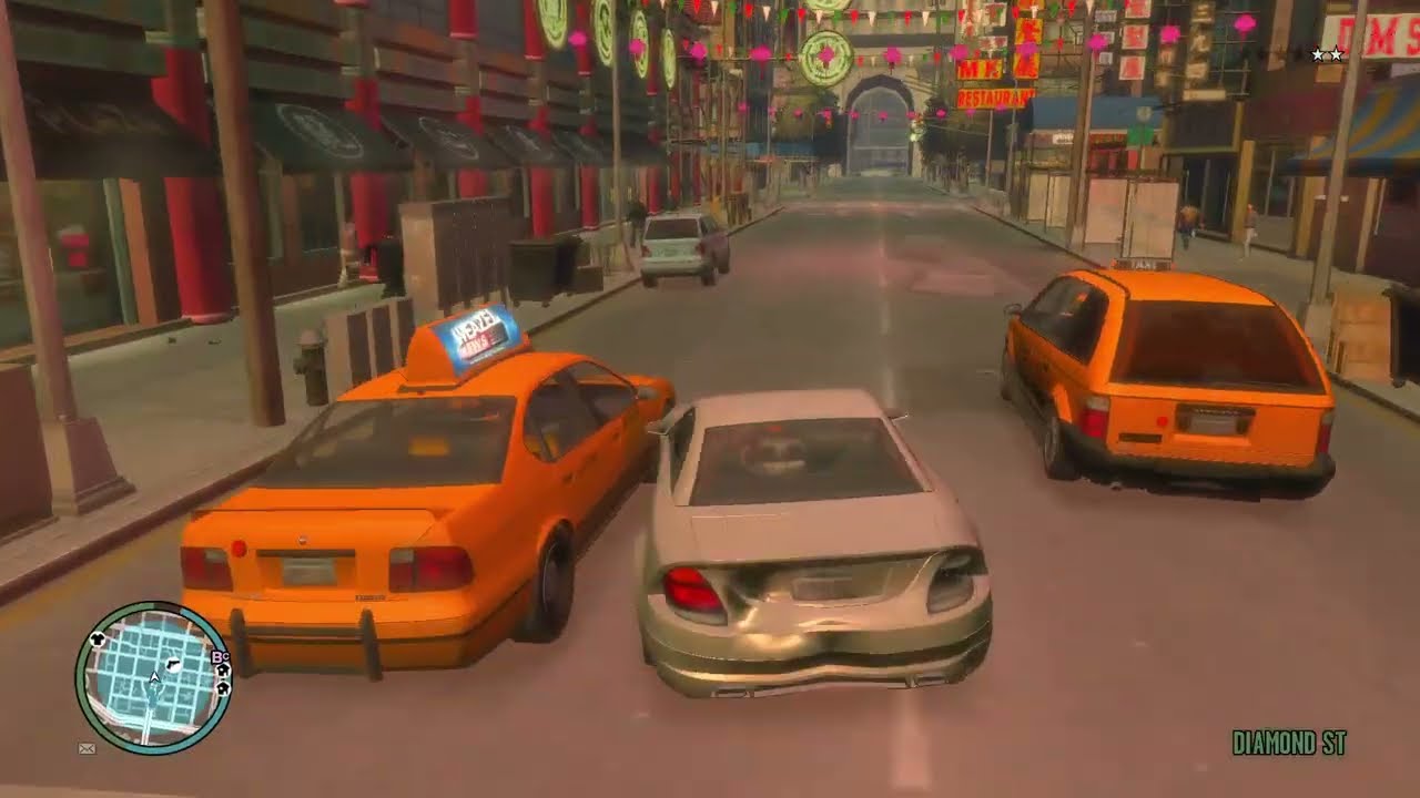 GTA IV 4 Star Police Chase car and walk