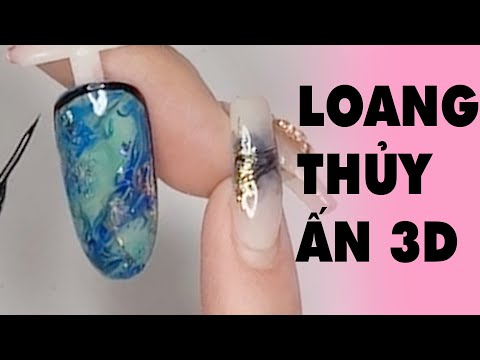 Hướng dẫn cách làm nails loang thủy 3D ấn đơn giản và siêu đẹp mắt