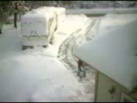 Snow blowing the driveway - YouTube