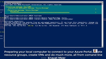Preparing Local PC to connect to  Azure Portal using PowerShell
