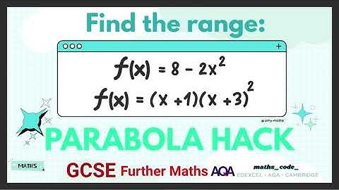 FUNCTIONS RANGE MAX/MIN HACK: Find the Range of Any Quadratic Parabola for GCSE / Further Maths
