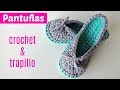 Pantuflas de trapillo a crochet paso a paso