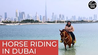 Ride horses in Dubai on Pearl Jumeirah's pristine beach