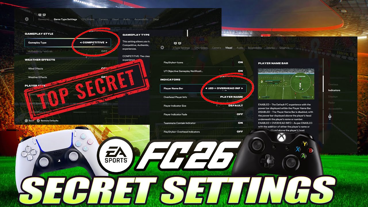 Секретные настройки игры FC 26, которые сделают вас элитными игроками и улучшат вашу реакцию