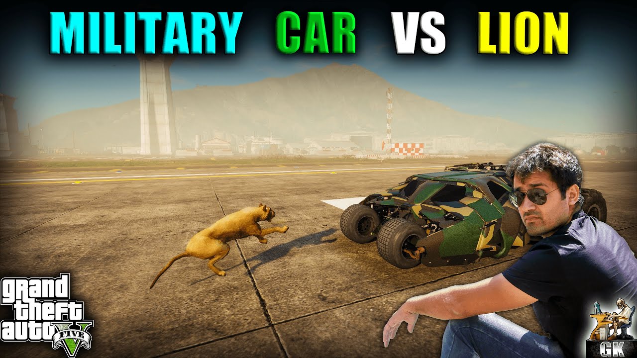 MILITARY CAR vs MOUNTAIN LION GTA 5 113 (Mods) YouTube