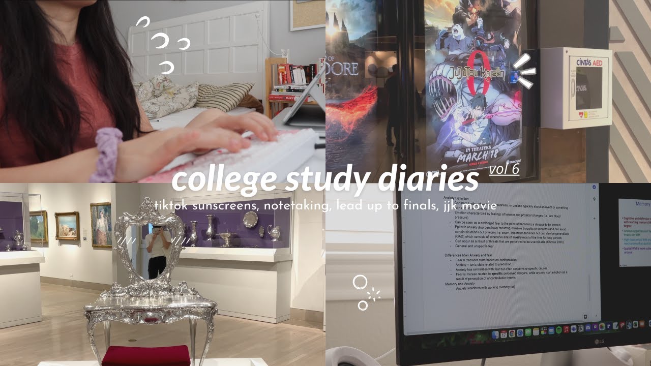 college study diaries #6: weeks lead up to finals, working, jjk movie ...