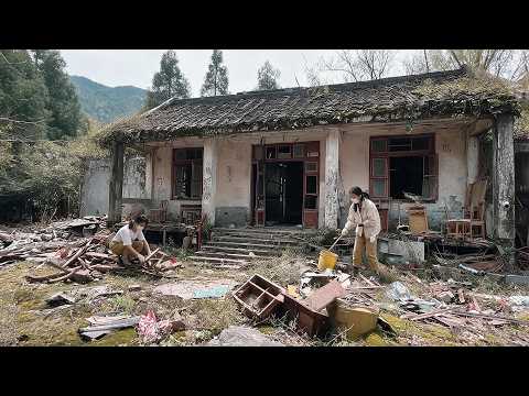 Two Sisters Restore an Abandoned House & Build a Front Yard Deep in the Forest