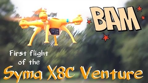 Syma X8C Venture with mounted SJCAM SJ4000 + Crash!