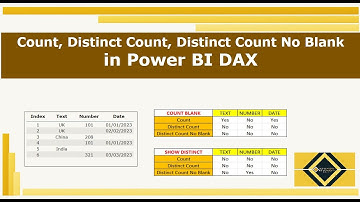 Count vs DistinctCount vs DistinctCountNoBlank | DAX | Power BI