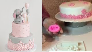 How to make a baby shower cake for baby girl cake step by step