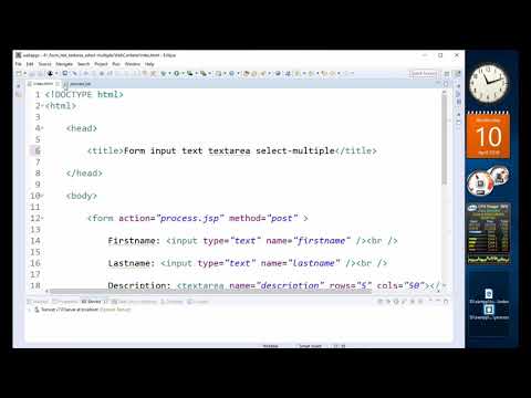 JSP Form 41 input text textarea select multiple