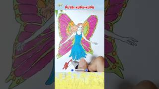Mewarnai putri Kupu-kupu #shorts #mewarnai #menggambar #menggambarmewarnai #kupukupu