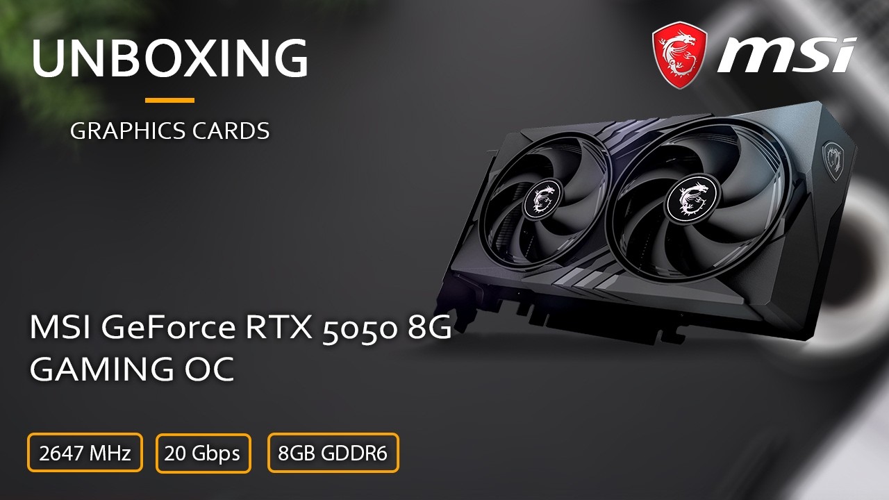 MSI GeForce RTX 5050 8G GAMING OC - Unboxing - YouTube