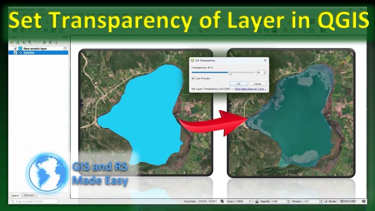 How to set transparency of layer in QGIS - YouTube