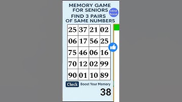 How to Sharpen Your Mind: Match the Numbers to Boost Your Memory #braintraining