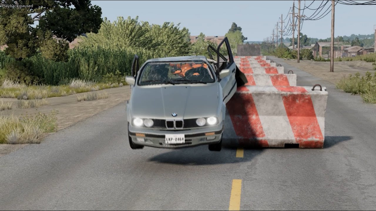 Cars vs Concrete Barriers | BeamNG Drive - YouTube