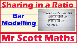 Sharing in a Ratio | Using Bar Modelling to Share a Total in a Ratio | GCSE Maths