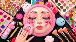 Satisfying Video How I Do Watermelon Base Makeup | Face Mask, Cream & Foundation Relaxing ASMR