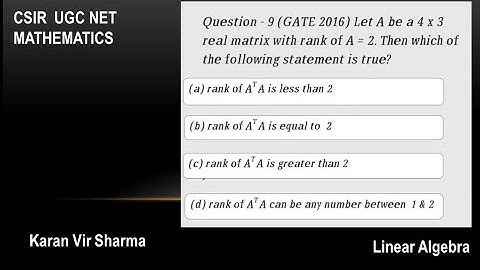 CSIR UGC NET | Linear Algebra | Mathematics
