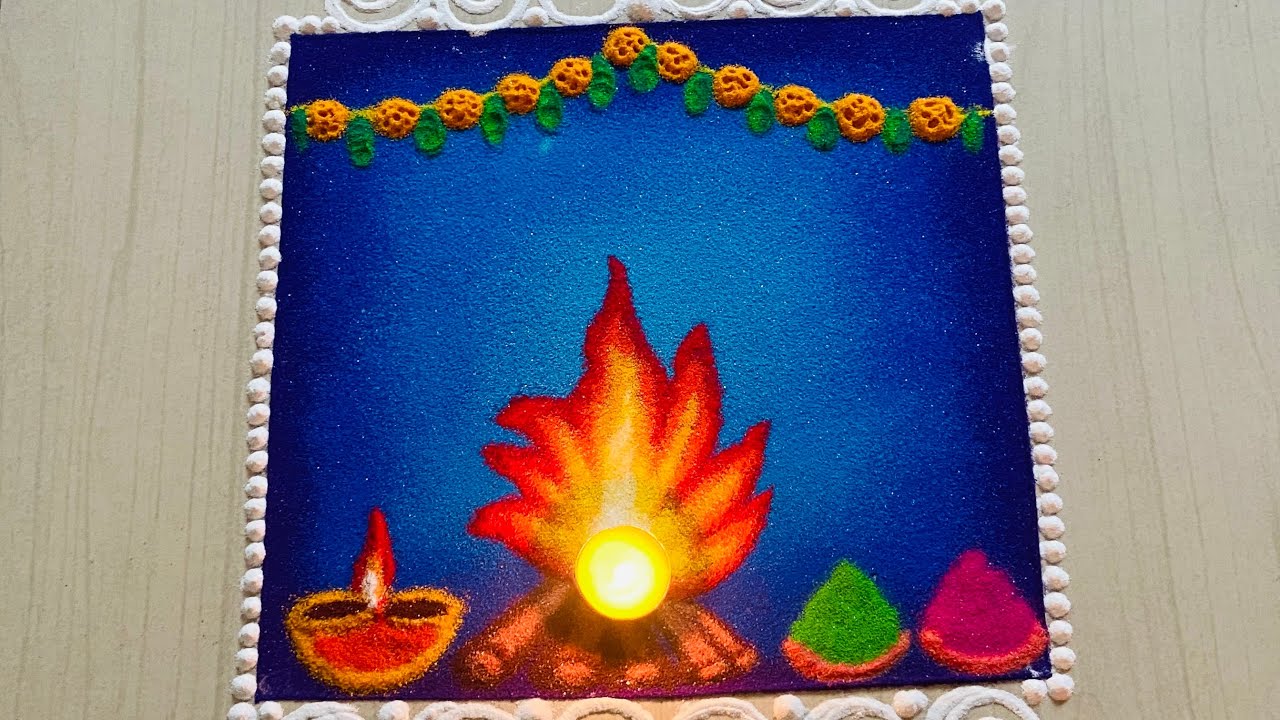 होळी पौर्णिमा विशेष रांगोळी 🔥 Holi Rangoli Design | Happy Holi 2026 