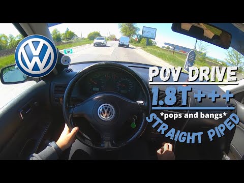 Straight Piped VW Golf 4 1.8T+++ | POV Test Drive (60FPS)