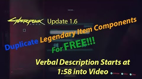 Cyberpunk 2077 v1.6 - PS5 - Original FREE Duplication Glitch - Legendary Components - With 2 Only