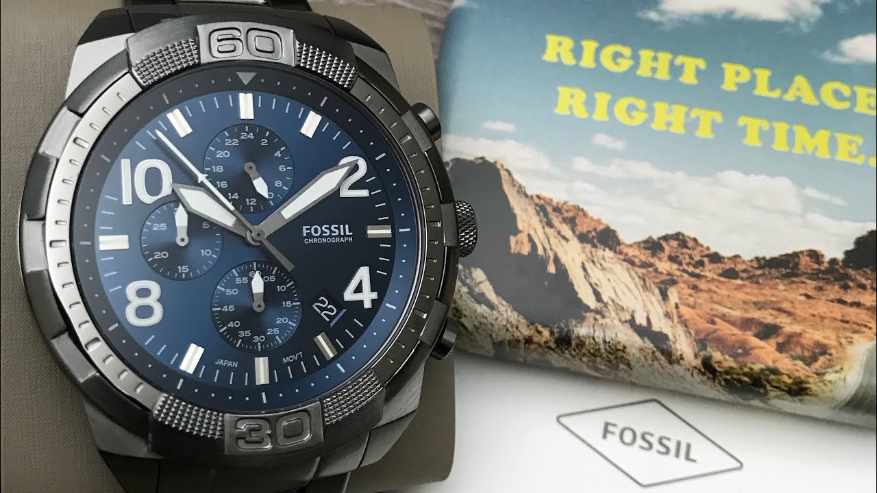 Fossil Bronson Chronograph Smoke Stainless Steel Men\'s Watch FS5711  (Unboxing) @UnboxWatches - YouTube