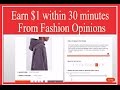 How To Make Extra Money from Fashion Opinions| Earn $1 within 30 minutes by Simple Typing Online Job