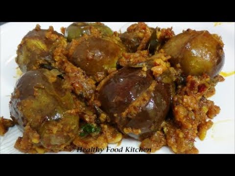 Stuffed Brinjal Recipe-Stuffed Baingan Curry-Stuffed Kathirikkai Recipe in Tamil