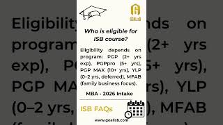 Check Your Eligibility for ISB MBA | GOALisB Tips