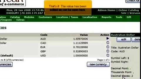How to configure your currency in ZenCart