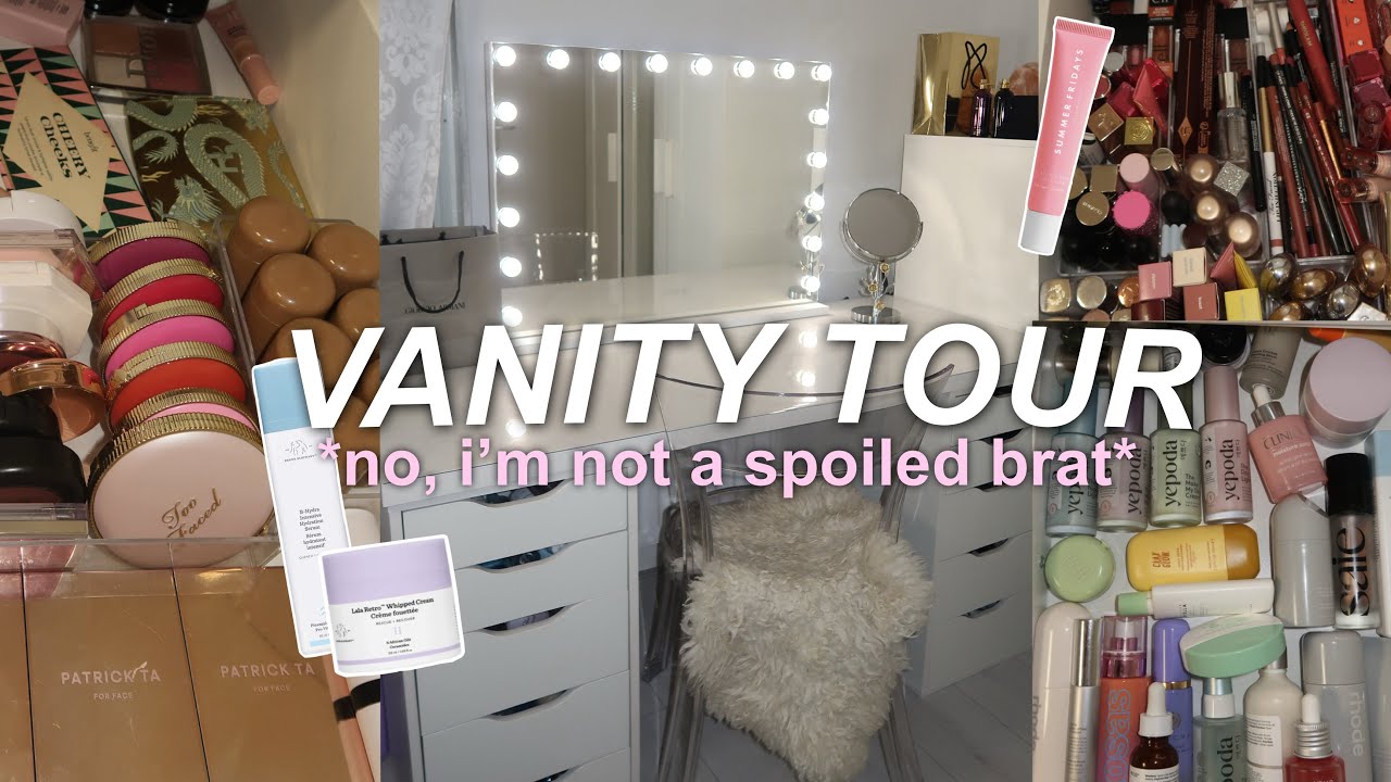 VANITY TOUR🎀✨ (in depth makeup & skincare collection)