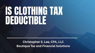 Is Clothing Tax Deductible