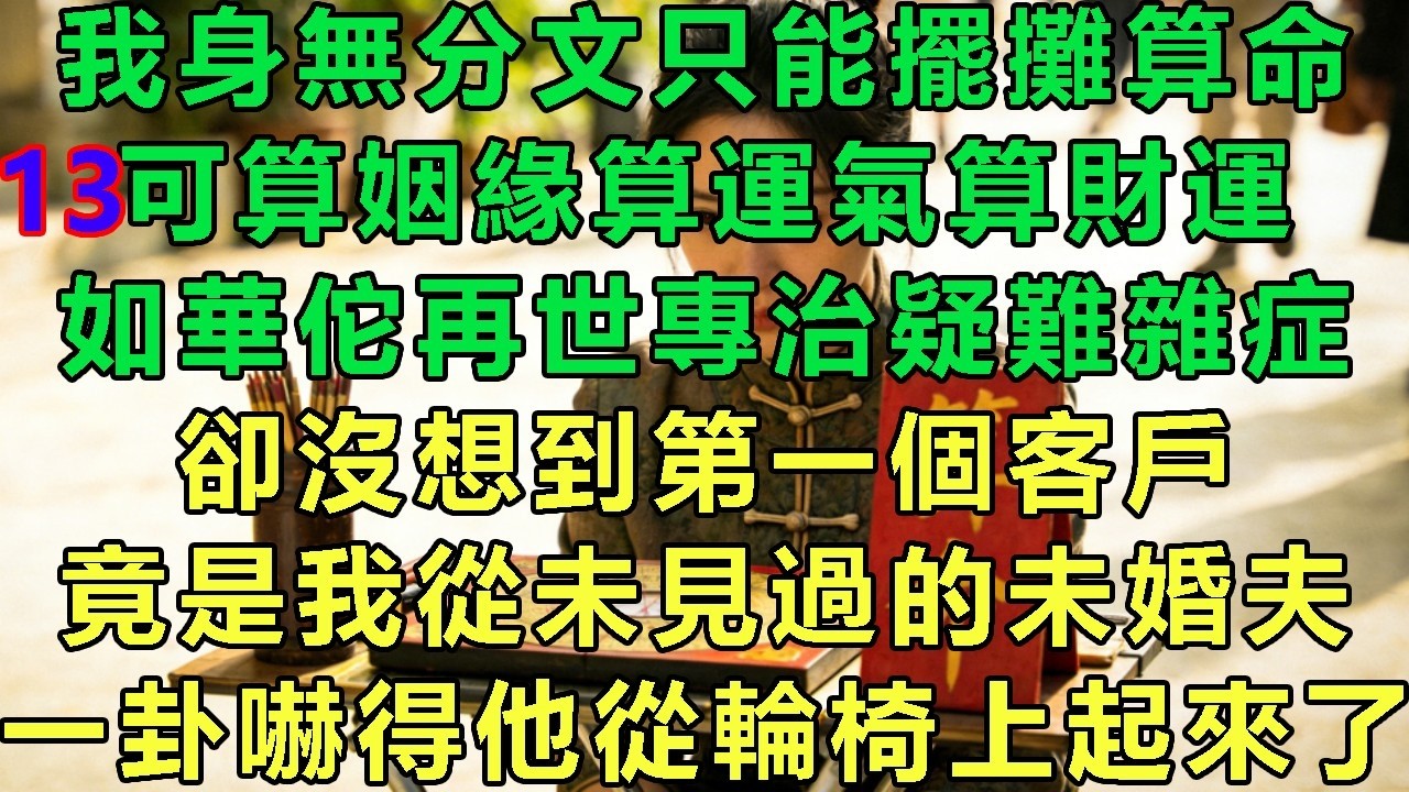 【玄學少女13】我身無分文只能擺攤算命，可算姻緣算運氣算財運，如華佗再世專治疑難雜症，卻沒想到第一個客戶，竟是我從未見過的未婚夫，一卦嚇得他從輪椅上起來了#故事 #靈異故事 #情感故事 #玄學