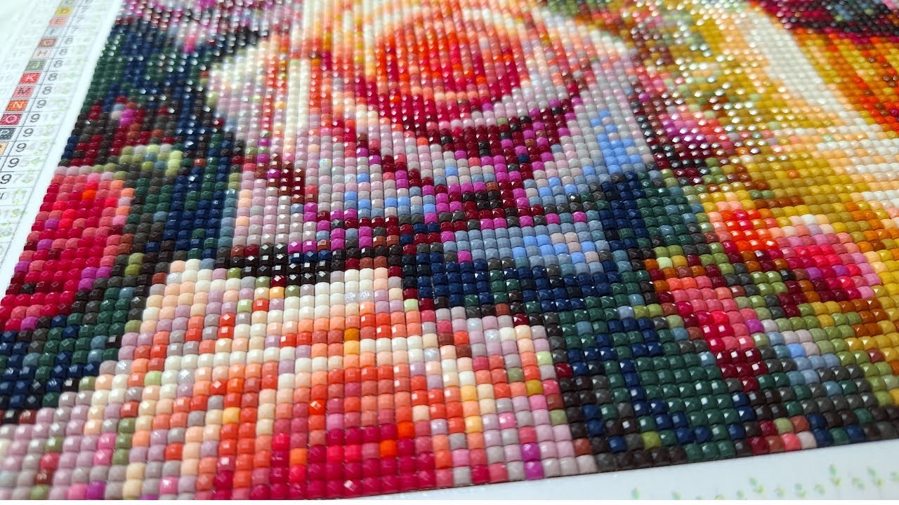 Diamond painting ASMR 사각보석십자수 귀여운 토끼 장미정원 part 1