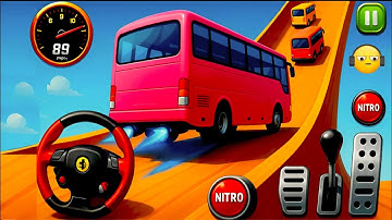 Crazy Bus Mega Ramp Impossible Racing Bus Stunts Impossible Tracks Android Gameplay video P-03