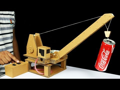 How To Make Remote Control Hydraulic CRANE From Cardboard