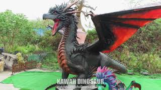 Famous Customized Animatronic Dragon Set Realistic Dragon Statue Fly Dragons Model Wealth