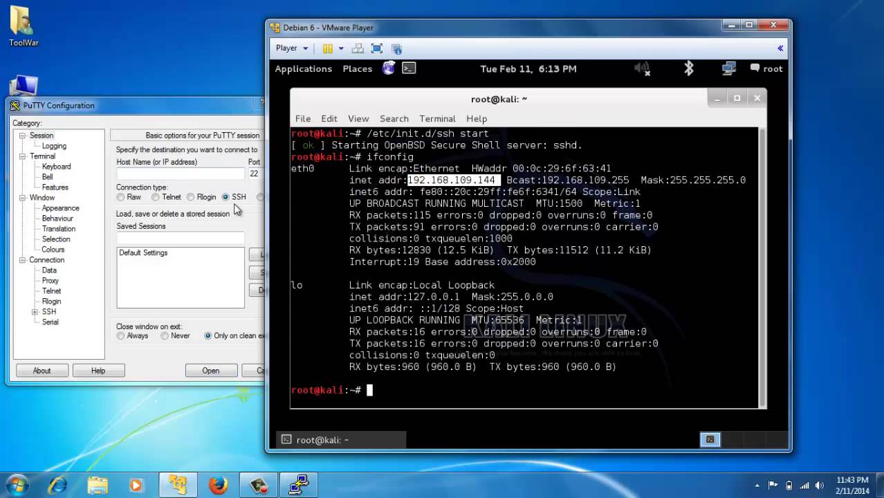 Describes how to use PuTTY on Windows. Installation, terminal