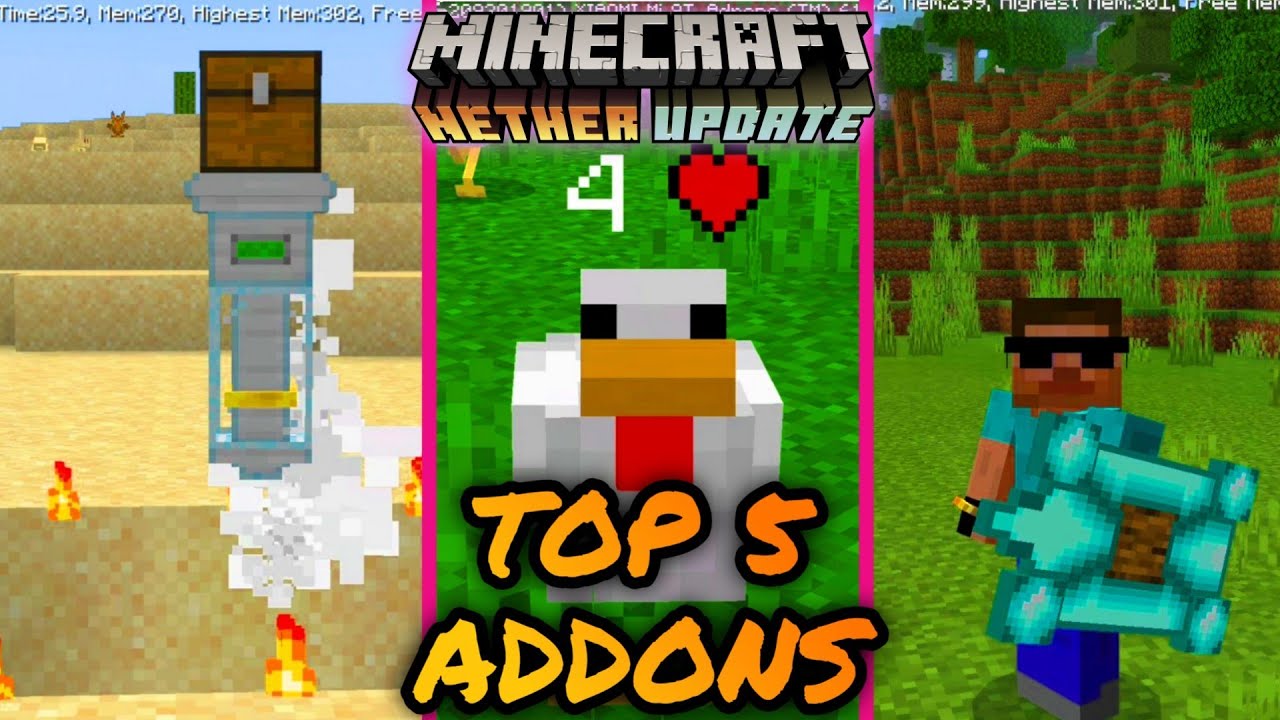 TOP 5 ADDONS ÚTILES PARA SUPERVIVENCIA EN MINECRAFT PE - BEDROCK ...