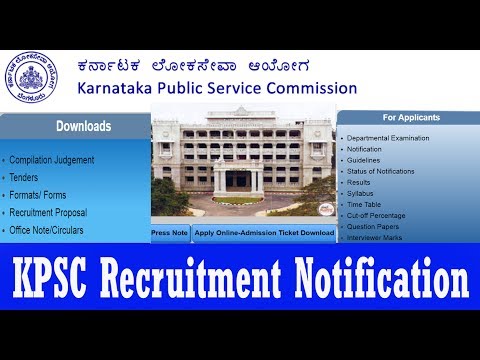 kpsc.kar.nic.in KPSC Recruitment Jobs Notification Exam Date