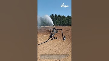 Watering field with a machine: watering field with a machine