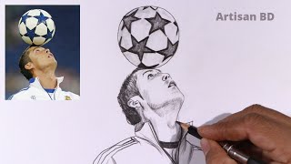 Draw of Sketches Cristiano Ronaldo || Ronaldo drawing || Draw Cr7 football player from Portugal