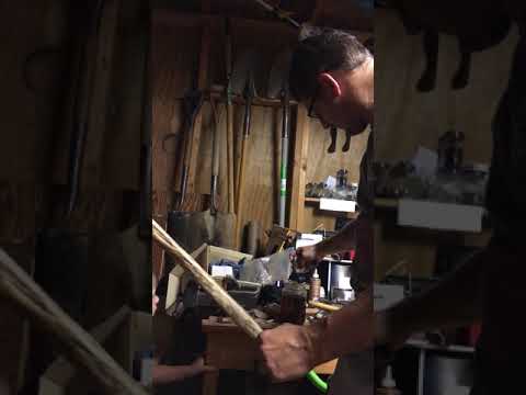 Boiled linseed oil application to axe handle