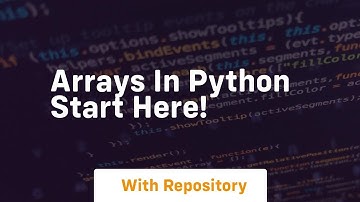 Arrays in python start here!