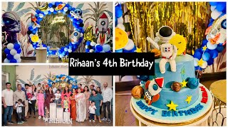 Rihaan's 4th Birthday Vlog 2025| Space Theme Birthday Decoration| Hubby& Me Vlogs